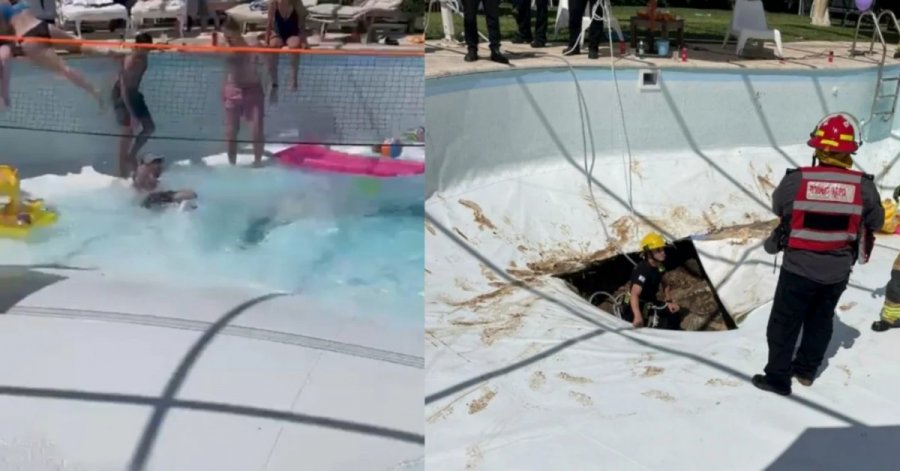 Αδιανόητη τpαγωδία: Η στιγμή που ανοίγει τρύπα στον πάτο πισίνας και καταπίνει 34χρονο