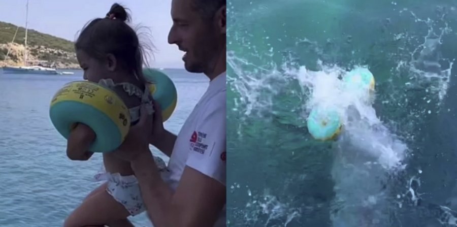 Σάλος: Πέταξε κοριτσάκι στη θάλασσα από γιοτ, αλλά της έφυγαν τα μπρατσάκια και χάθηκε στο νερό -Viral βίντεο