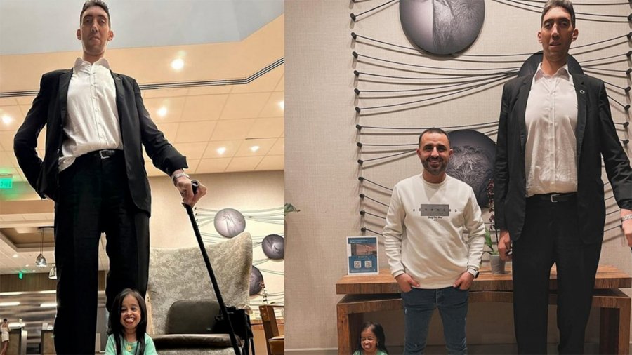 Απίστευτο: Πόζαραν μαζί ο ψηλότερος άνδρας με την πιο μικρόσωμη γυναίκα στον κόσμο -Δείτε εικόνες & βίντεο