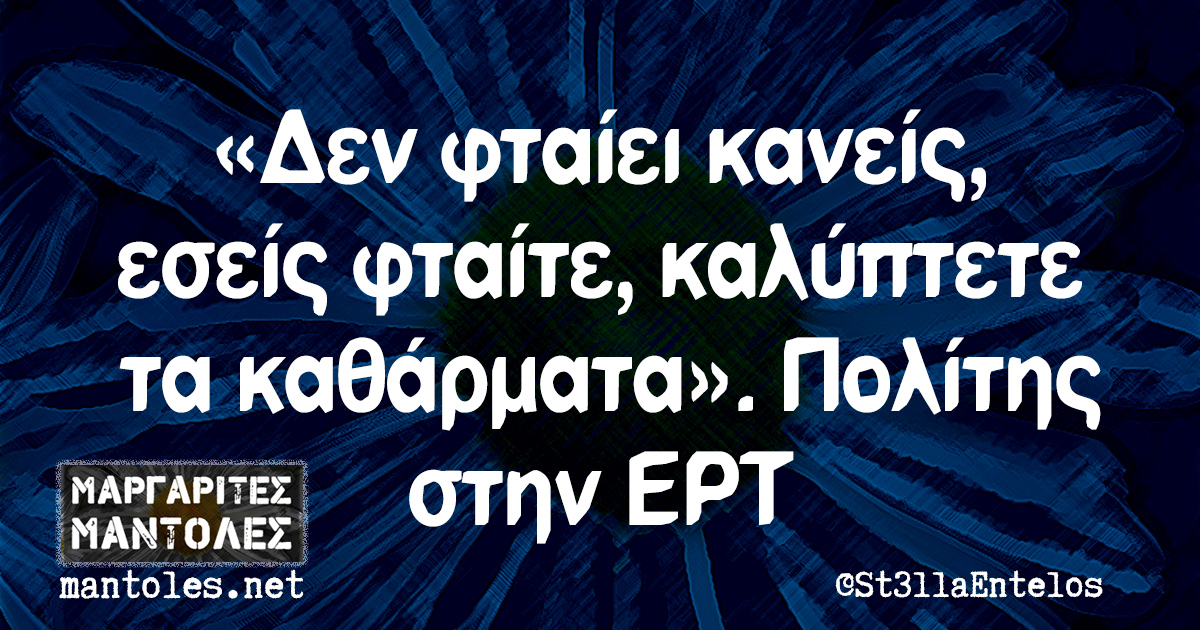 «Δεν φταίει κανείς, εσείς φταίτε, καλύπτετε τα καθάρματα». Πολίτης στην ΕΡΤ