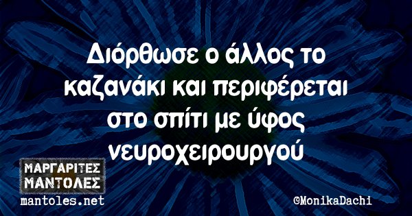 Διόρθωσε ο άλλος το καζανάκι και περιφέρεται στο σπίτι με ύφος νευροχειρουργού